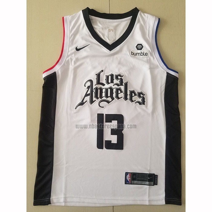 Camiseta Los Angeles Clippers Paul George NO 13 Ciudad 2019-20 Blanco